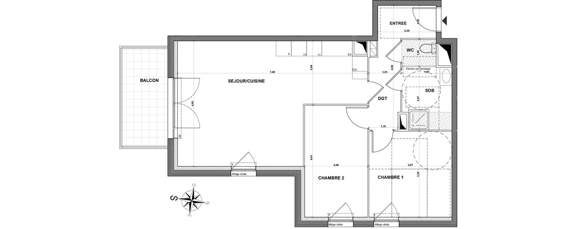 Appartement T3 de 65,45 m2 &agrave; Grasse Centre