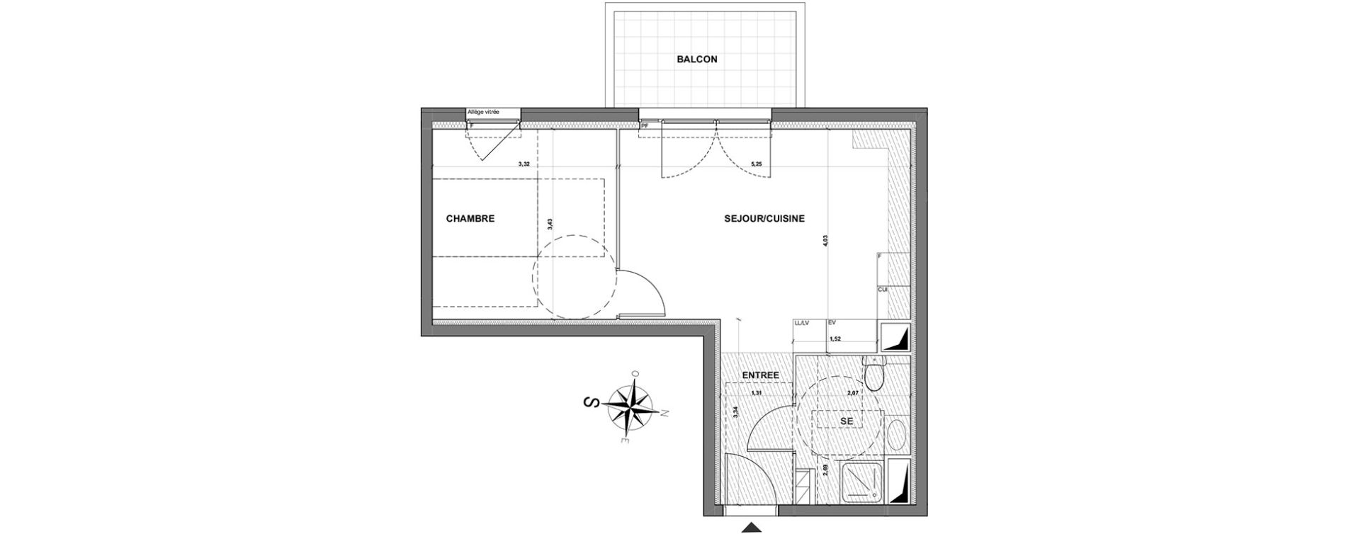 Appartement T2 de 39,40 m2 &agrave; Grasse Centre