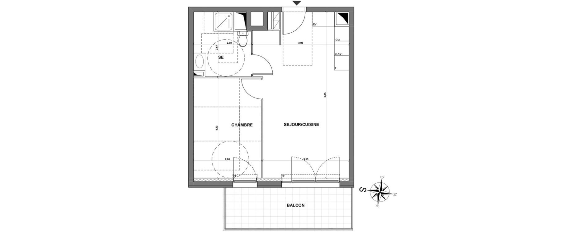 Appartement T2 de 41,15 m2 &agrave; Grasse Centre