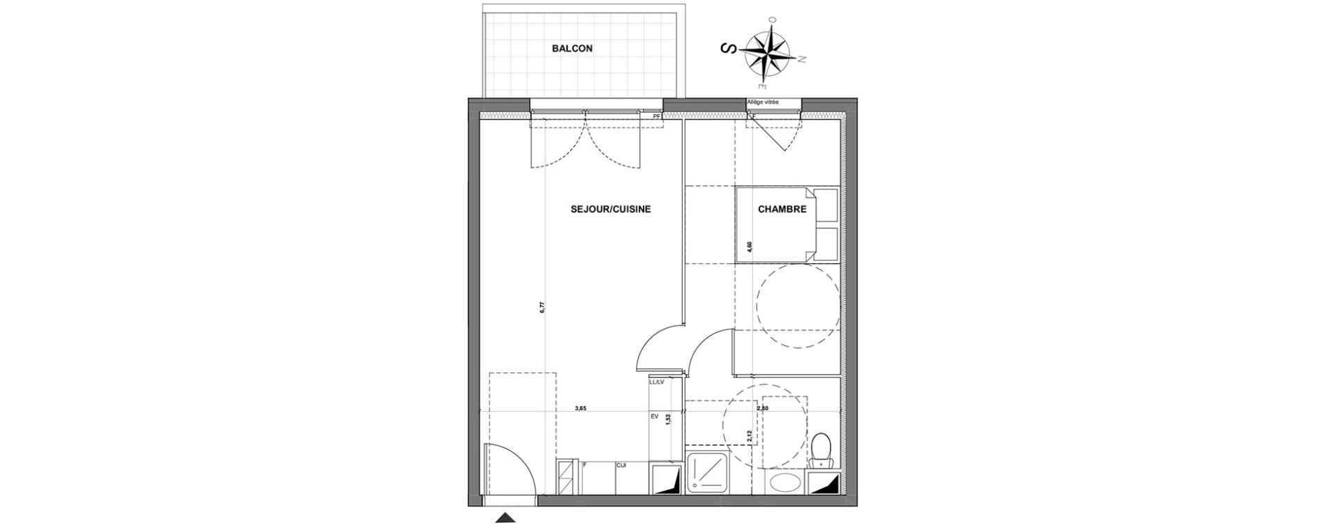 Appartement T2 de 42,35 m2 &agrave; Grasse Centre