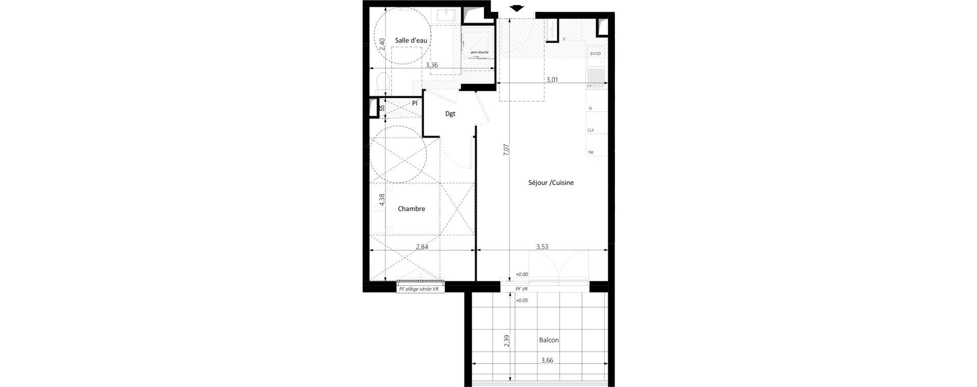 Appartement T2 de 44,55 m2 &agrave; Grasse Saint-claude sud