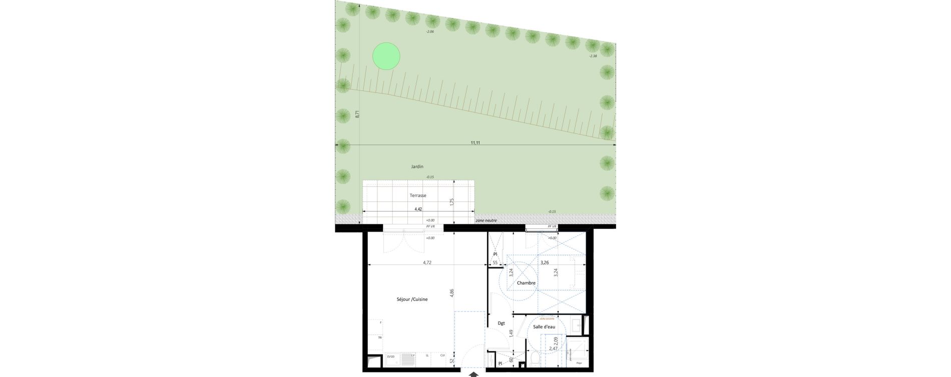 Appartement T2 de 45,15 m2 &agrave; Grasse Saint-claude sud