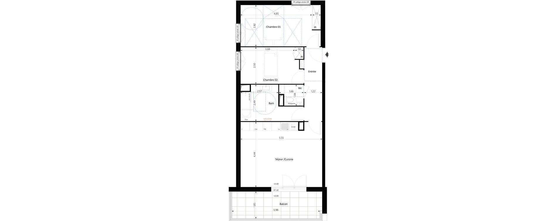 Appartement T3 de 66,15 m2 &agrave; Grasse Saint-claude sud