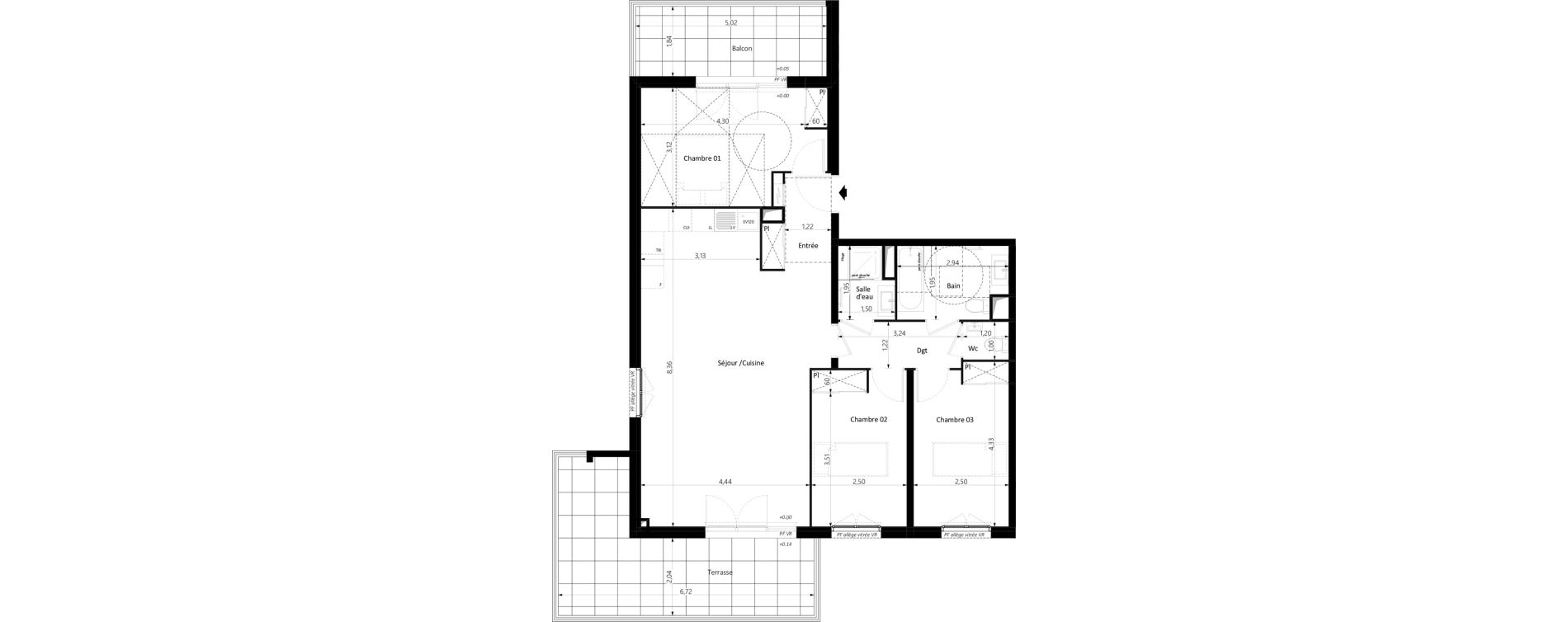 Appartement T4 de 87,75 m2 &agrave; Grasse Saint-claude sud
