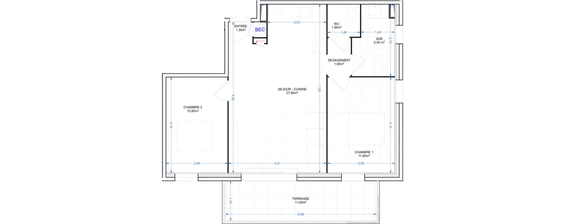 Appartement T3 de 60,55 m2 &agrave; Grasse Le plan de grasse