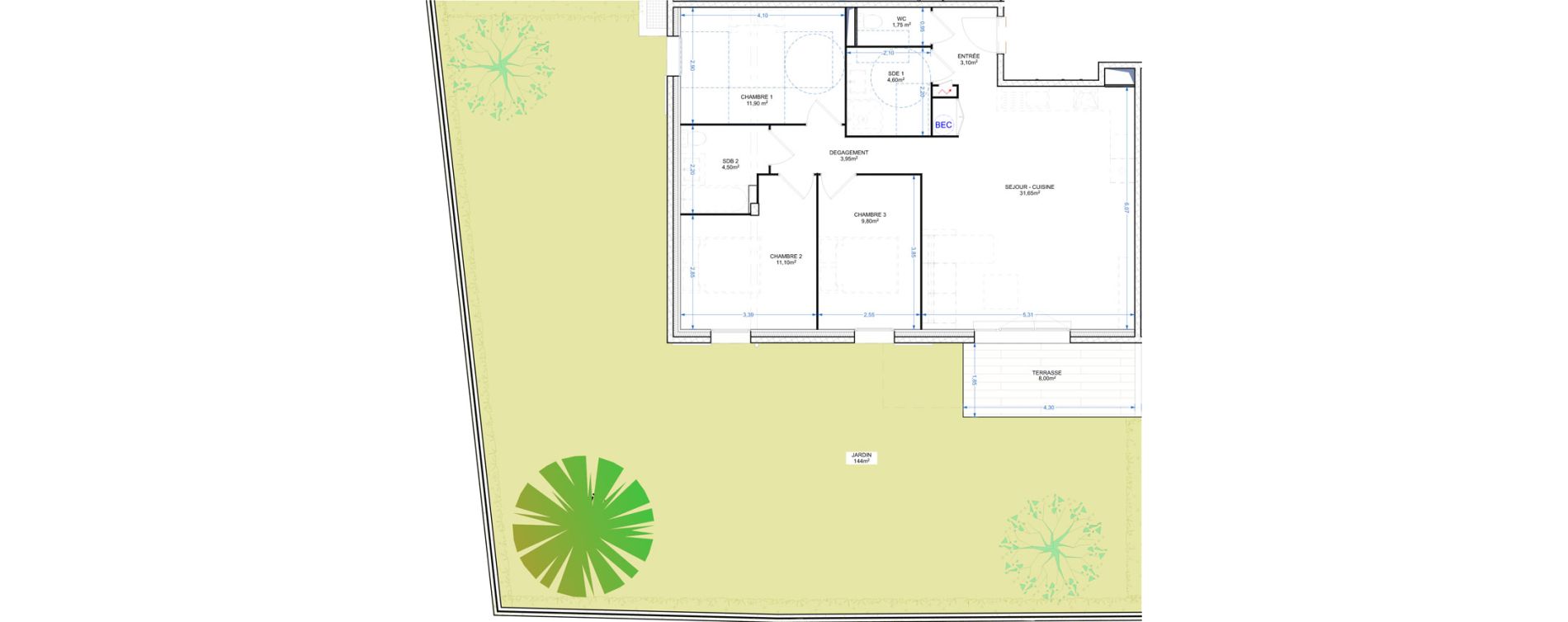 Appartement T4 de 82,35 m2 &agrave; Grasse Le plan de grasse