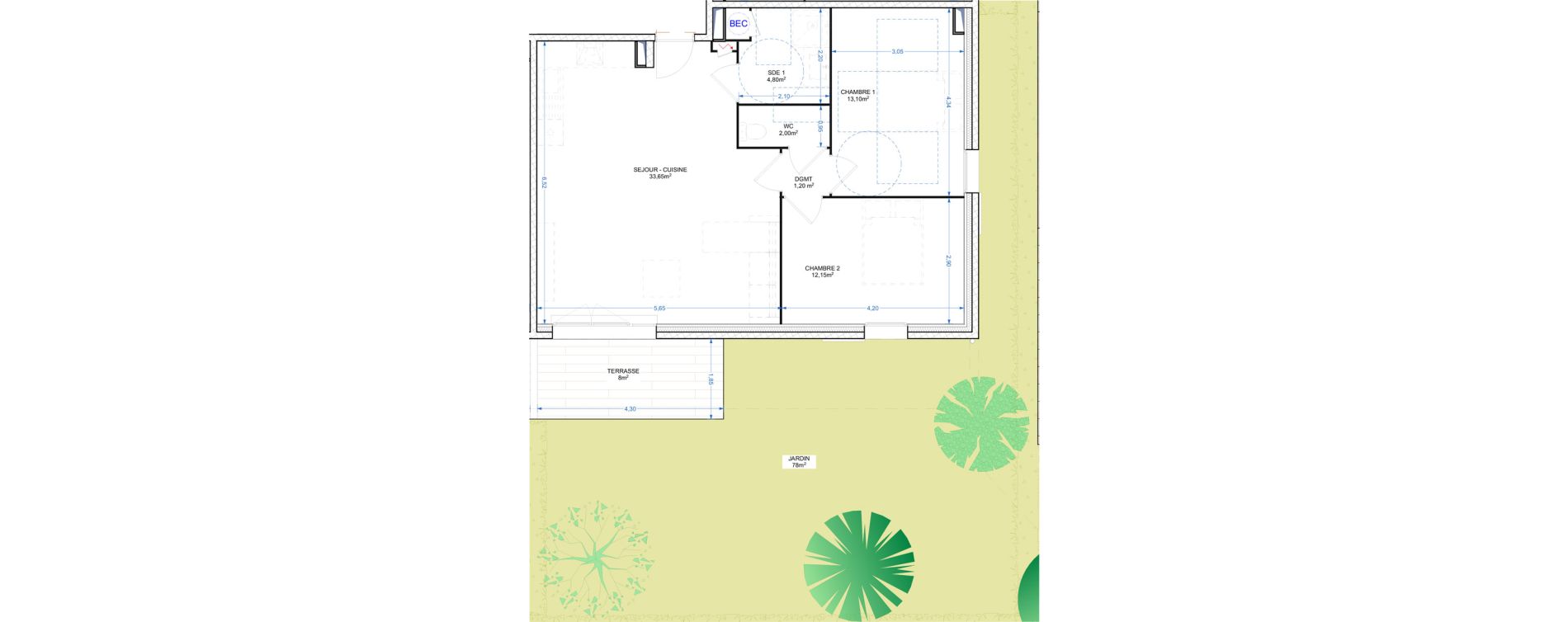 Appartement T3 de 66,90 m2 &agrave; Grasse Le plan de grasse