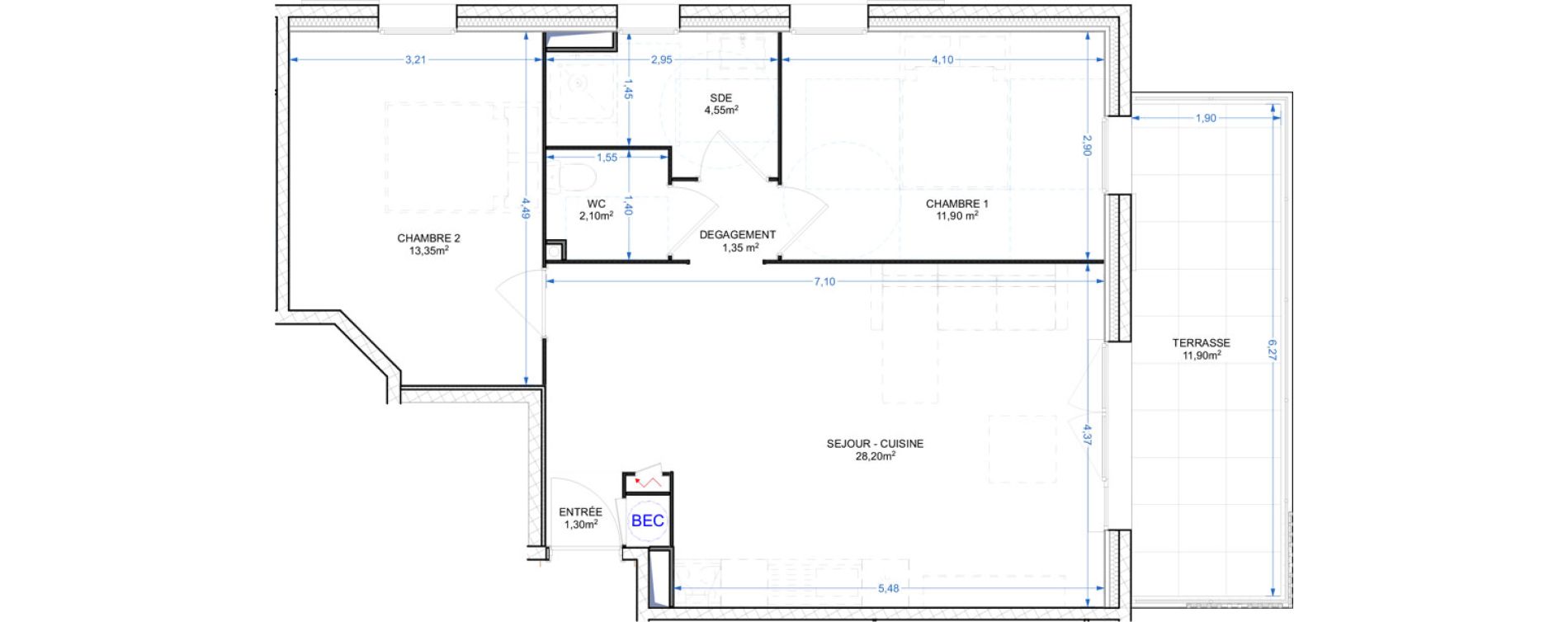 Appartement T3 de 62,75 m2 &agrave; Grasse Le plan de grasse