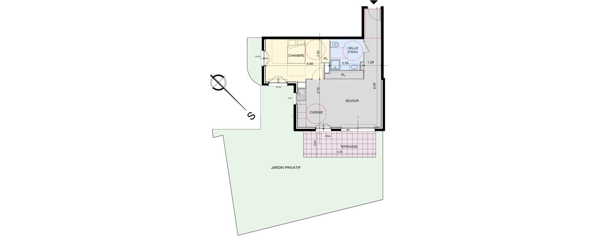 Appartement T2 de 53,03 m2 &agrave; La Roquette-Sur-Siagne Centre
