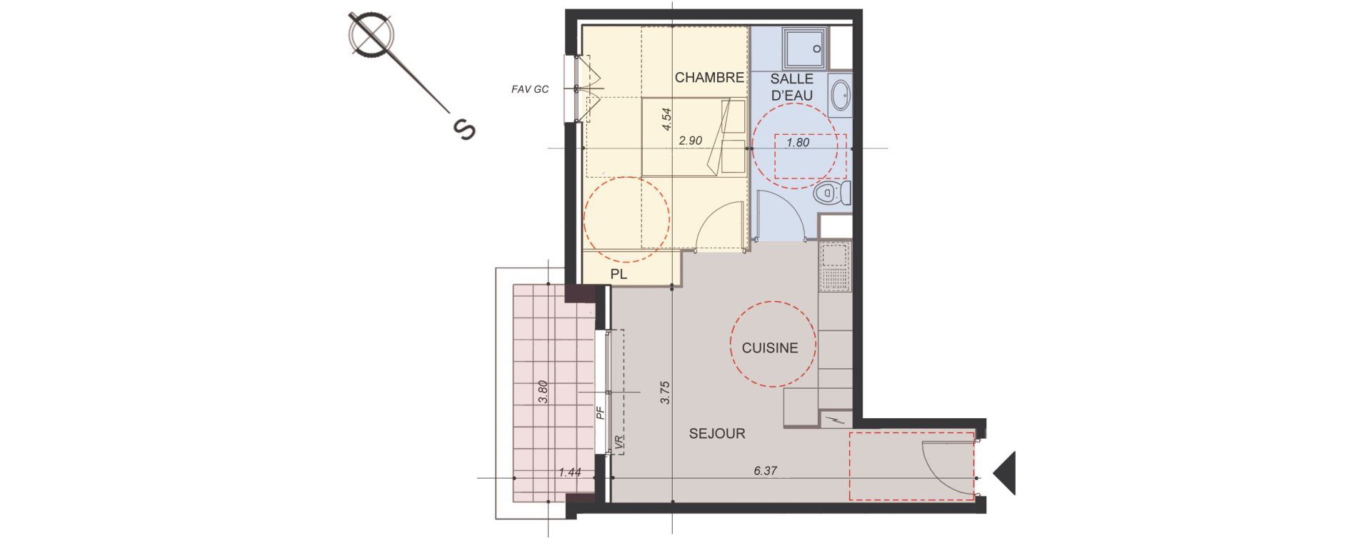 Appartement T2 de 39,52 m2 &agrave; La Roquette-Sur-Siagne Centre