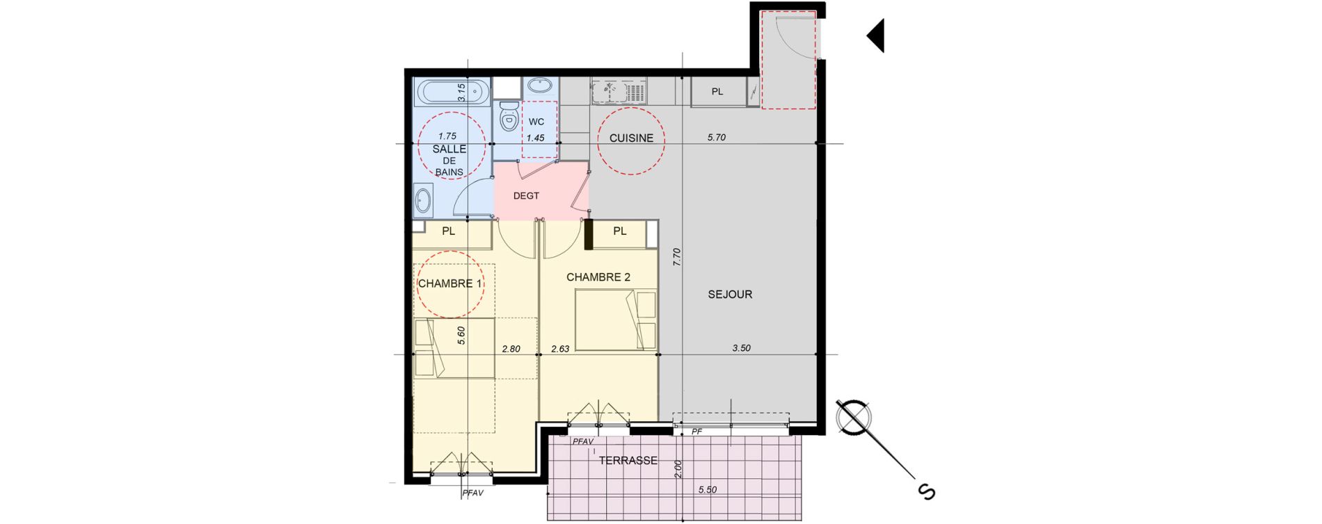 Appartement T3 de 72,06 m2 &agrave; La Roquette-Sur-Siagne Centre