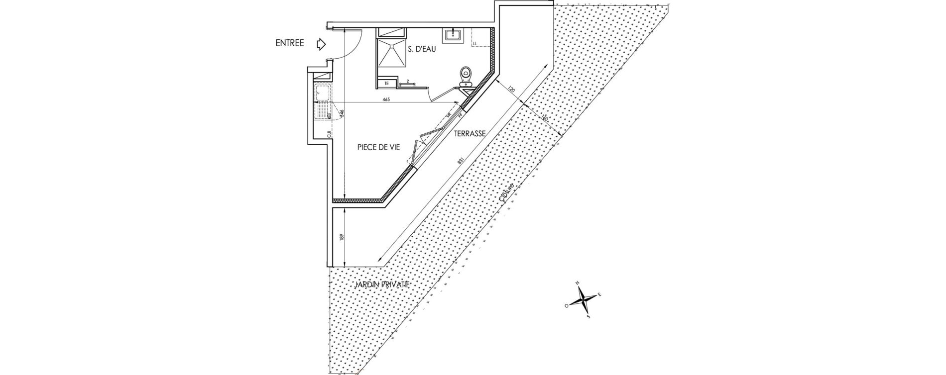 Appartement T1 de 20,62 m2 &agrave; La Trinit&eacute; Centre