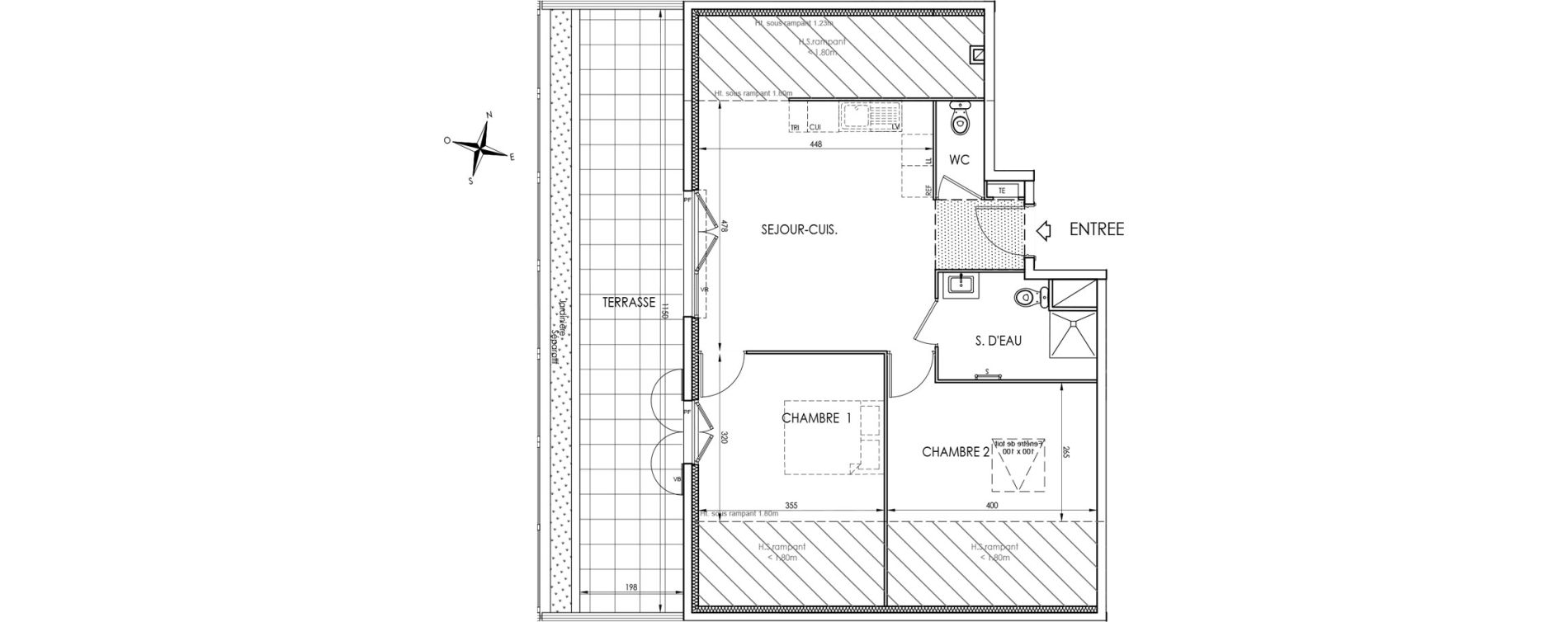 Appartement T3 de 53,41 m2 &agrave; La Trinit&eacute; Centre