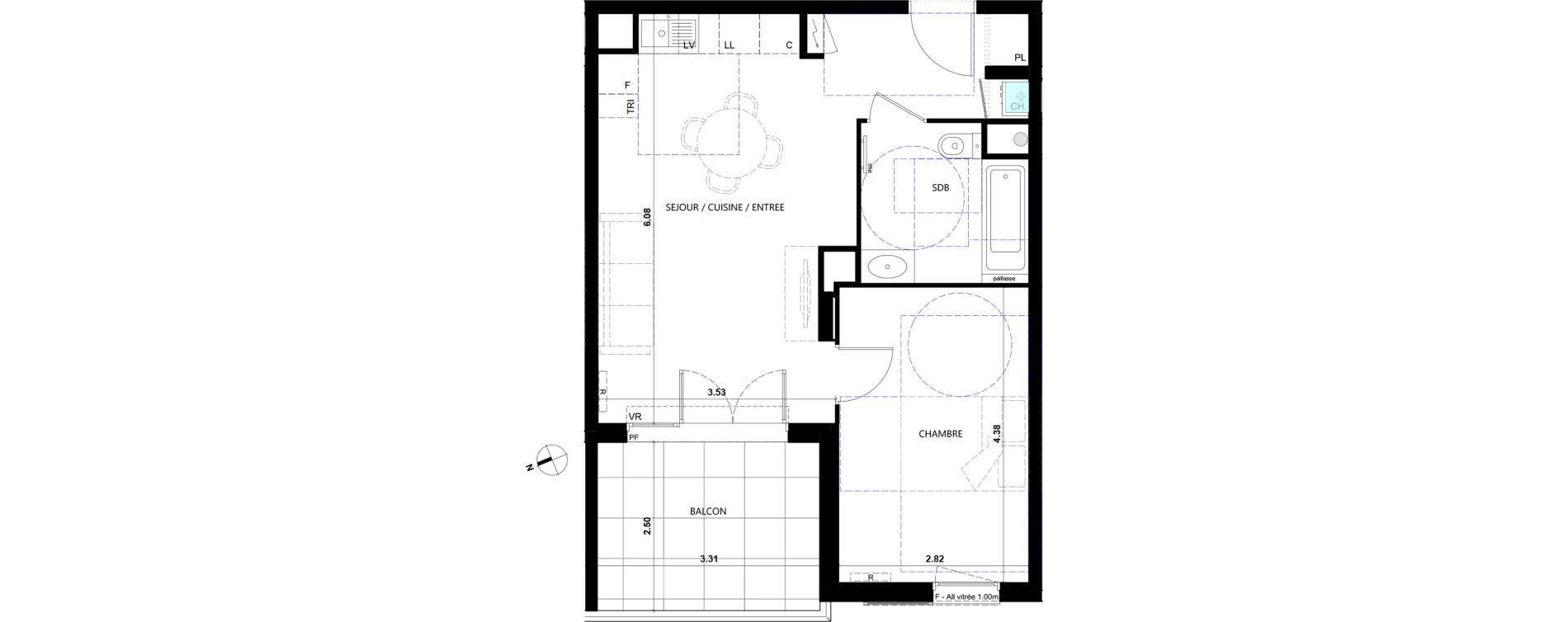 Appartement T2 de 43,45 m2 &agrave; La Trinit&eacute; Le rostit
