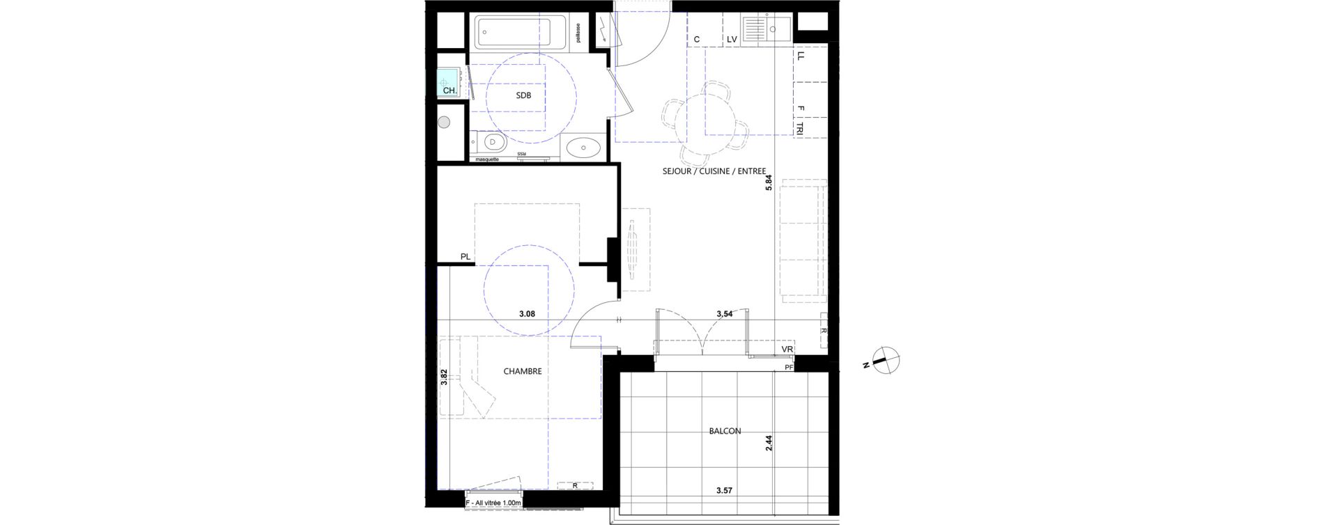 Appartement T2 de 43,33 m2 &agrave; La Trinit&eacute; Le rostit