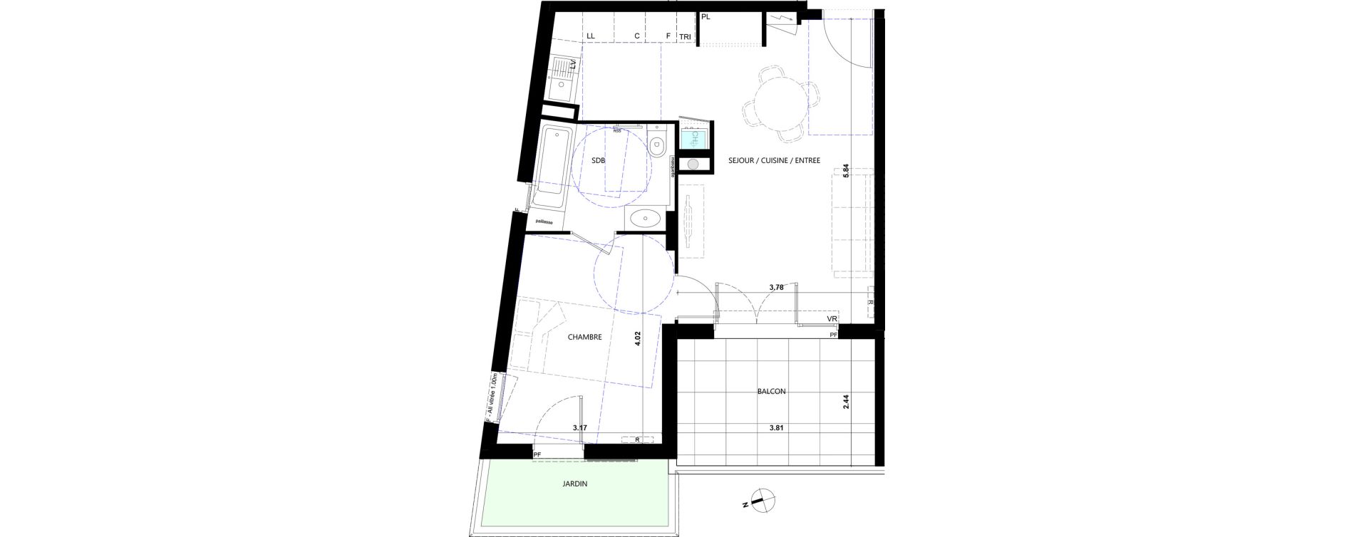 Appartement T2 de 44,11 m2 &agrave; La Trinit&eacute; Le rostit