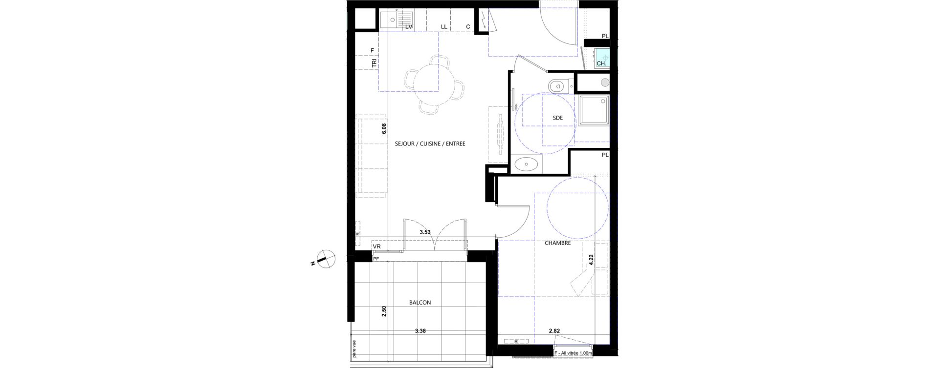 Appartement T2 de 43,51 m2 &agrave; La Trinit&eacute; Le rostit
