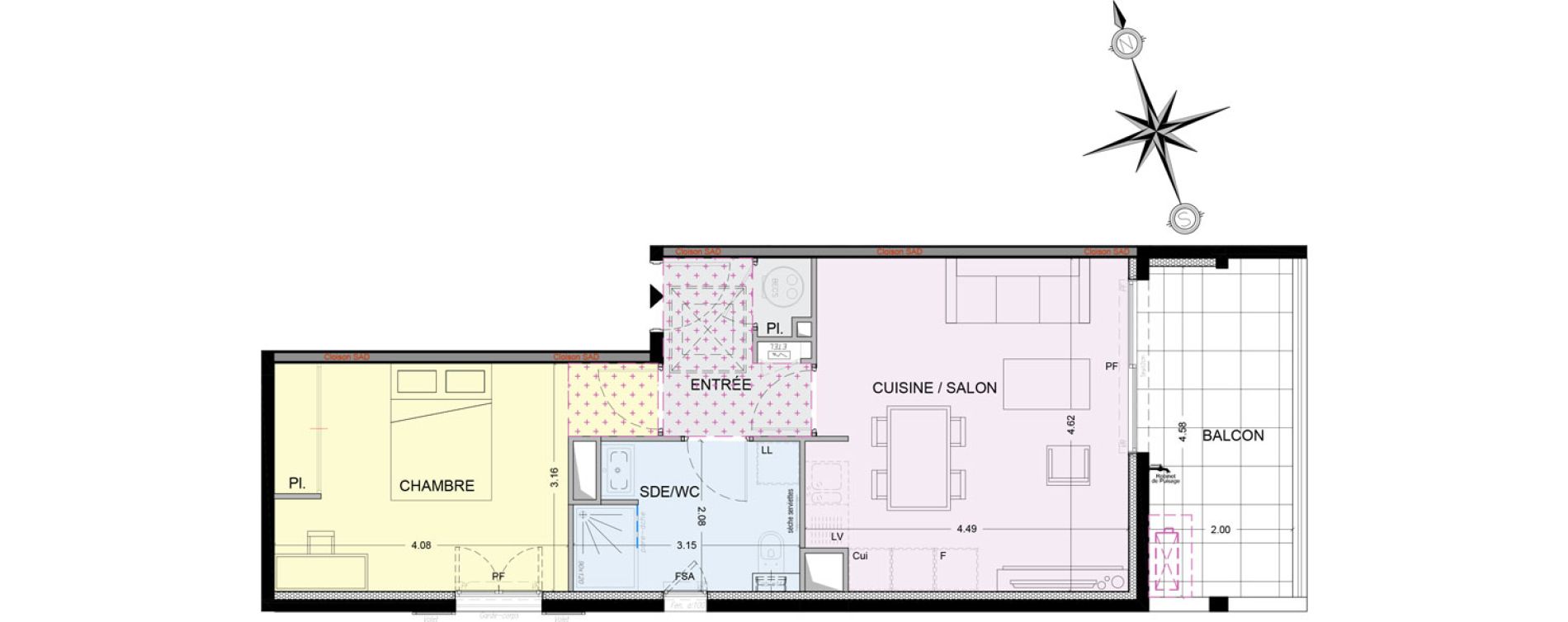 Appartement T2 de 44,95 m2 &agrave; La Turbie Centre