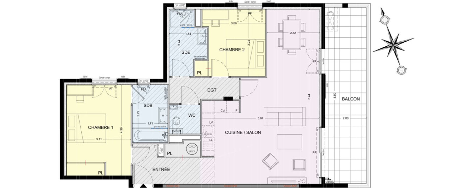 Appartement T3 de 80,29 m2 &agrave; La Turbie Centre