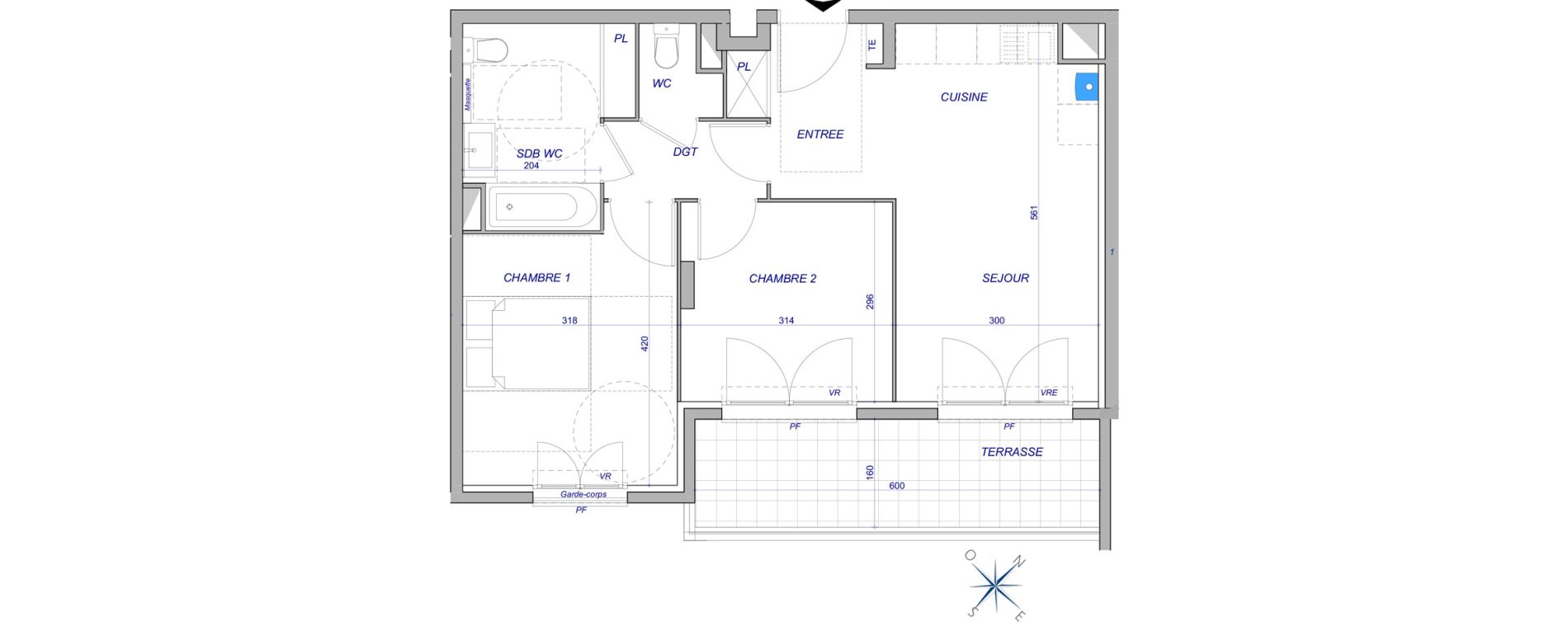 Appartement T3 de 54,15 m2 au Cannet Tignes et s&eacute;vign&eacute;