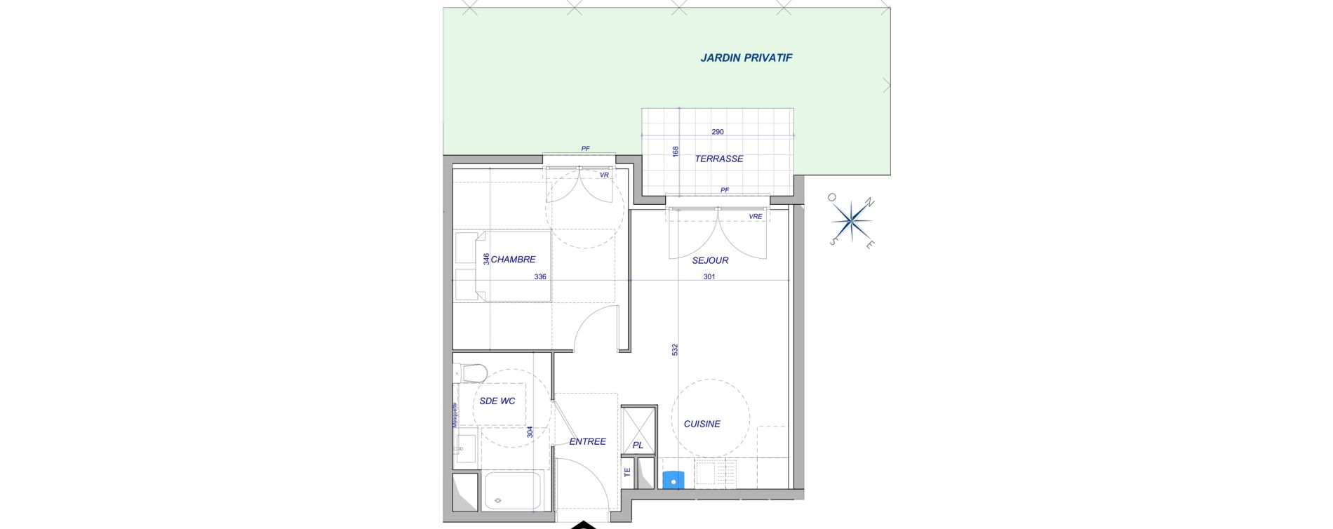 Appartement T2 de 37,00 m2 au Cannet Tignes et s&eacute;vign&eacute;
