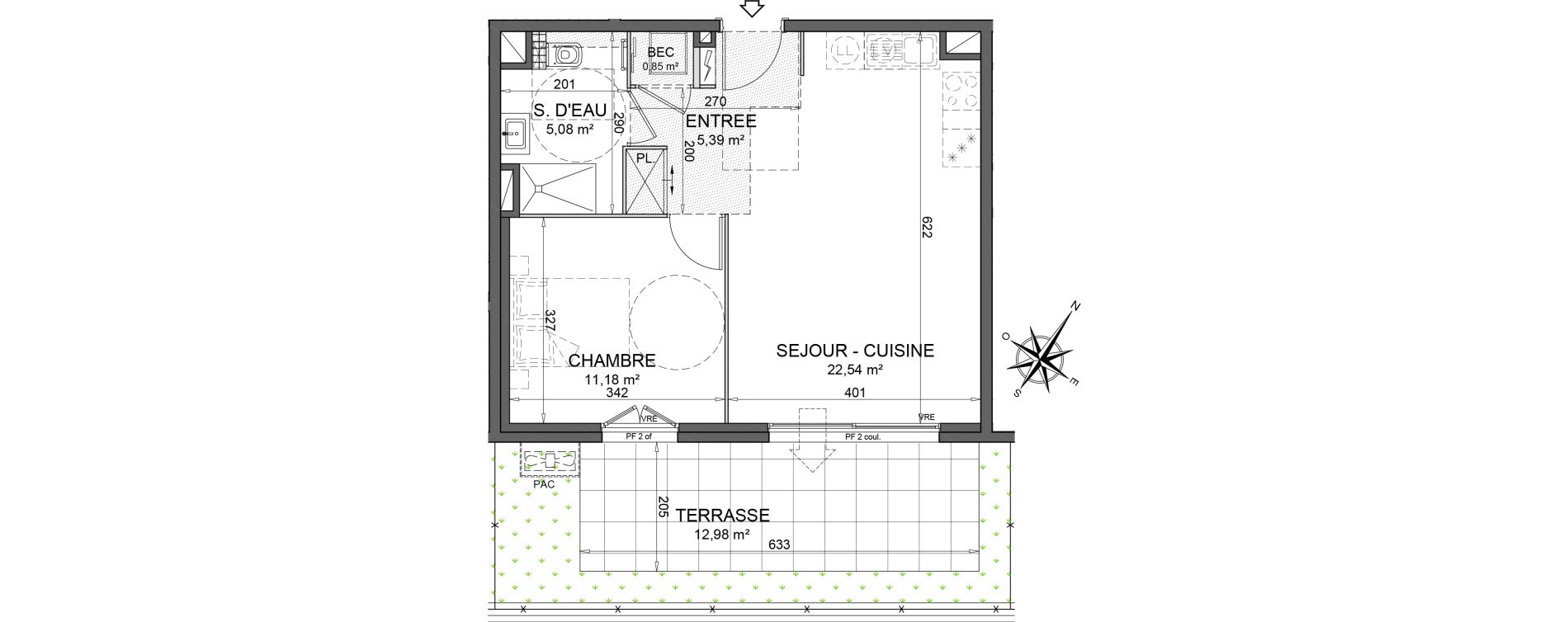 Appartement T2 de 45,04 m2 au Cannet Centre