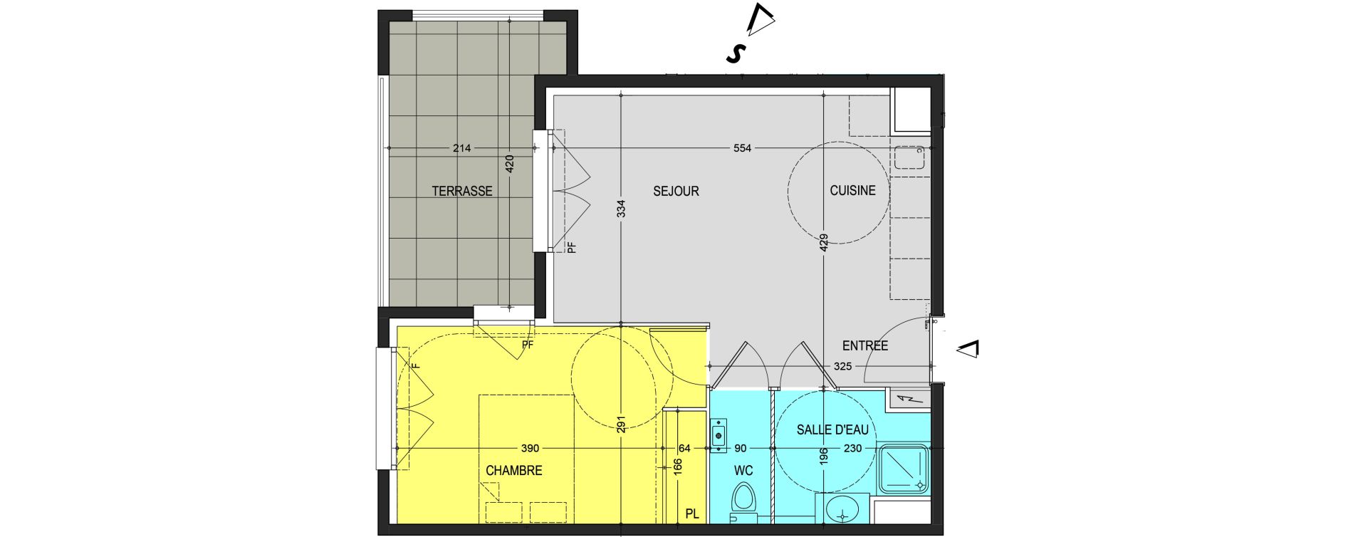 Appartement T2 de 39,93 m2 au Cannet Centre