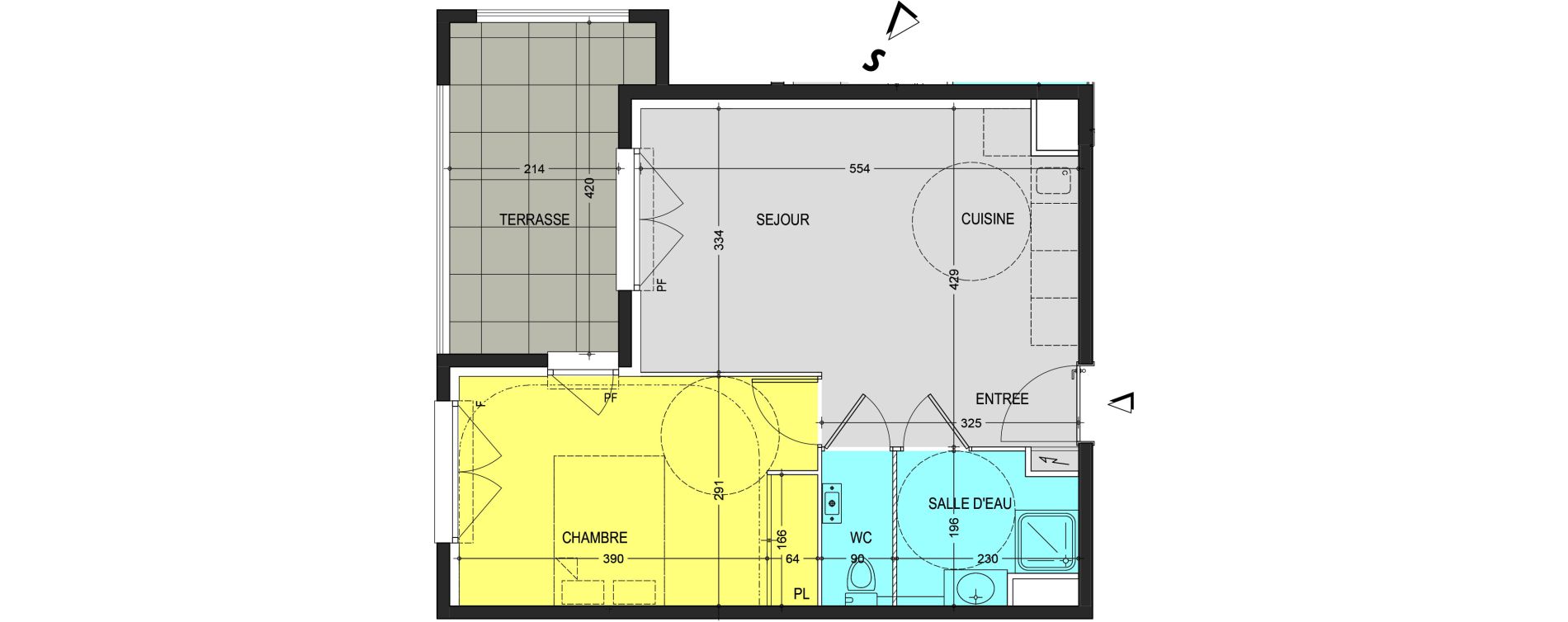 Appartement T2 de 40,11 m2 au Cannet Centre