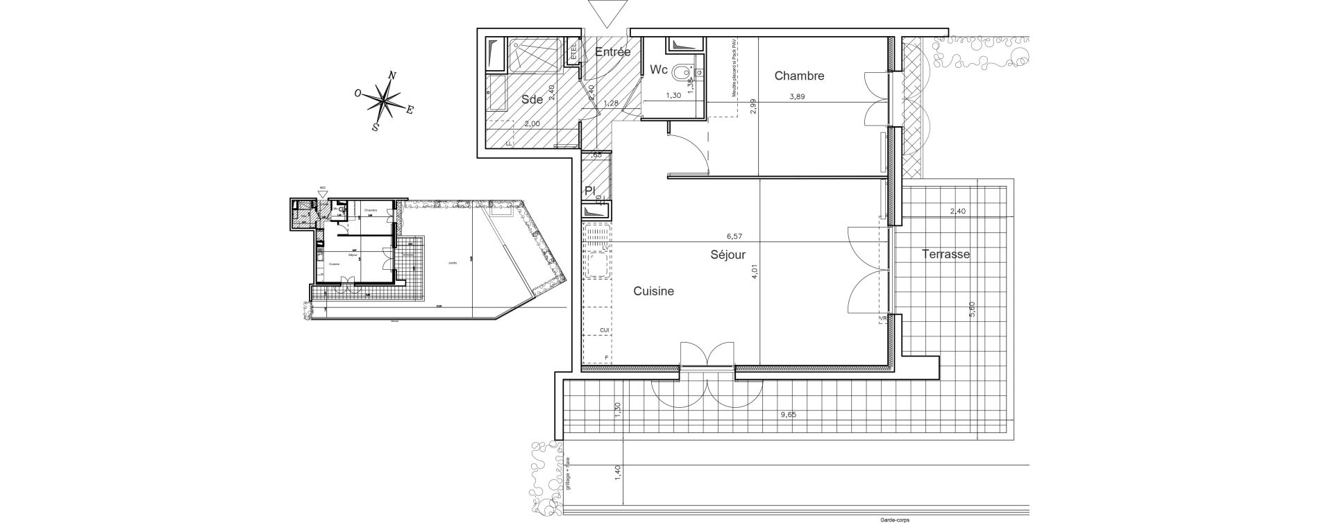 Appartement T2 de 49,31 m2 au Rouret Centre