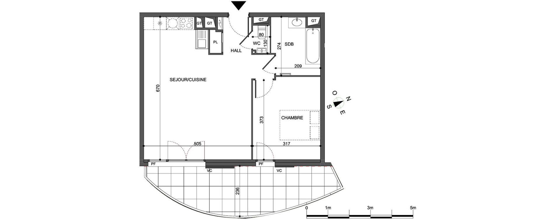 Appartement T2 de 53,39 m2 &agrave; Mandelieu-La-Napoule Centre