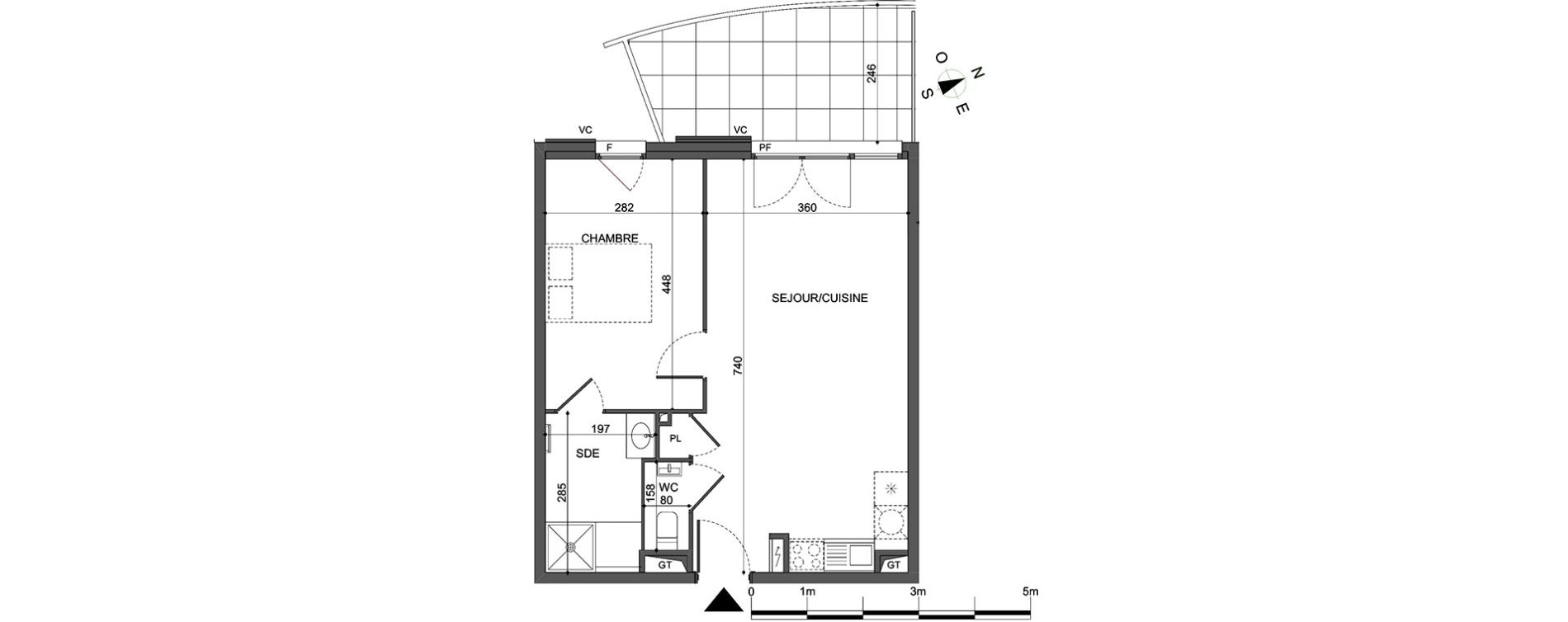 Appartement T2 de 46,43 m2 &agrave; Mandelieu-La-Napoule Centre