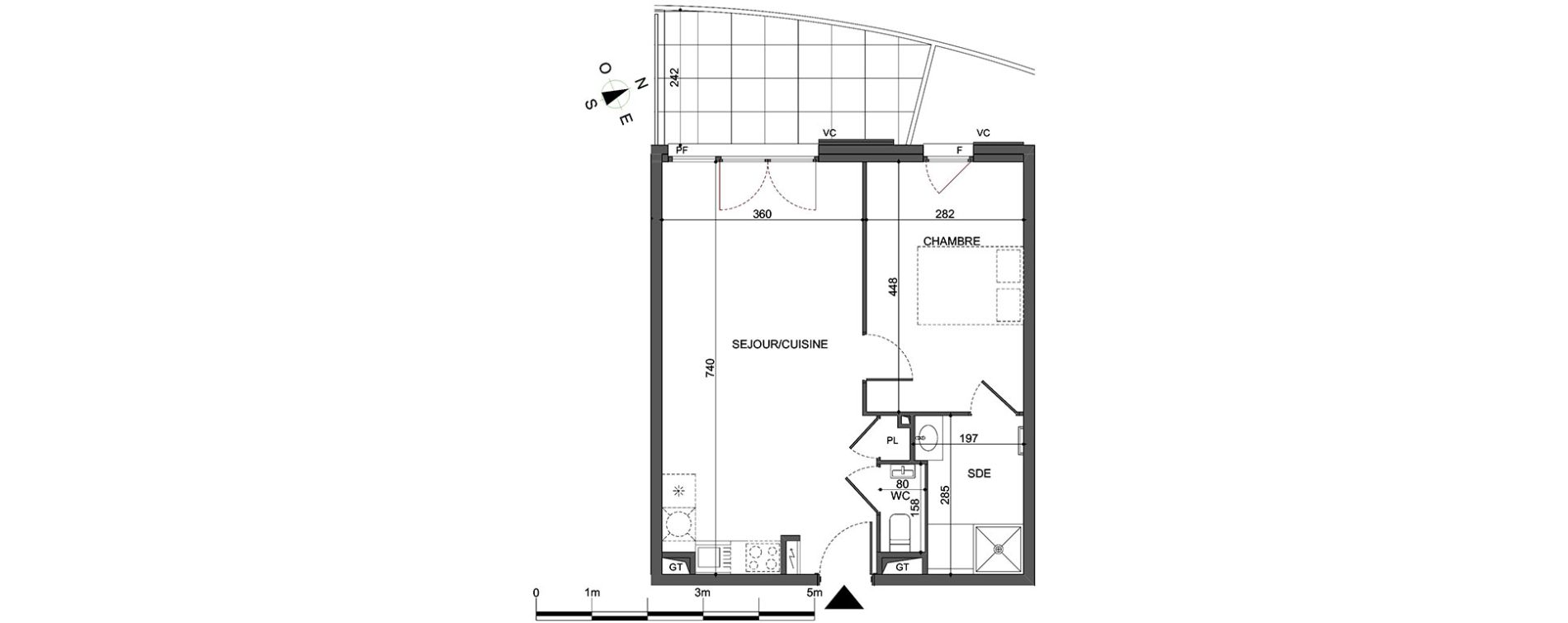 Appartement T2 de 46,44 m2 &agrave; Mandelieu-La-Napoule Centre