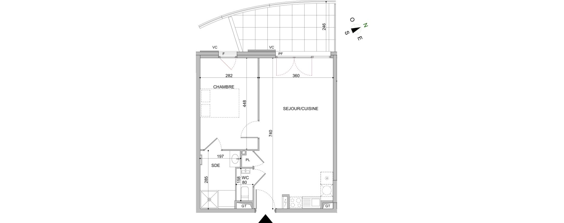 Appartement T2 de 46,43 m2 &agrave; Mandelieu-La-Napoule Centre