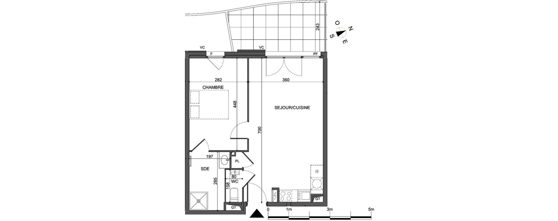 Appartement T2 de 44,74 m2 &agrave; Mandelieu-La-Napoule Centre