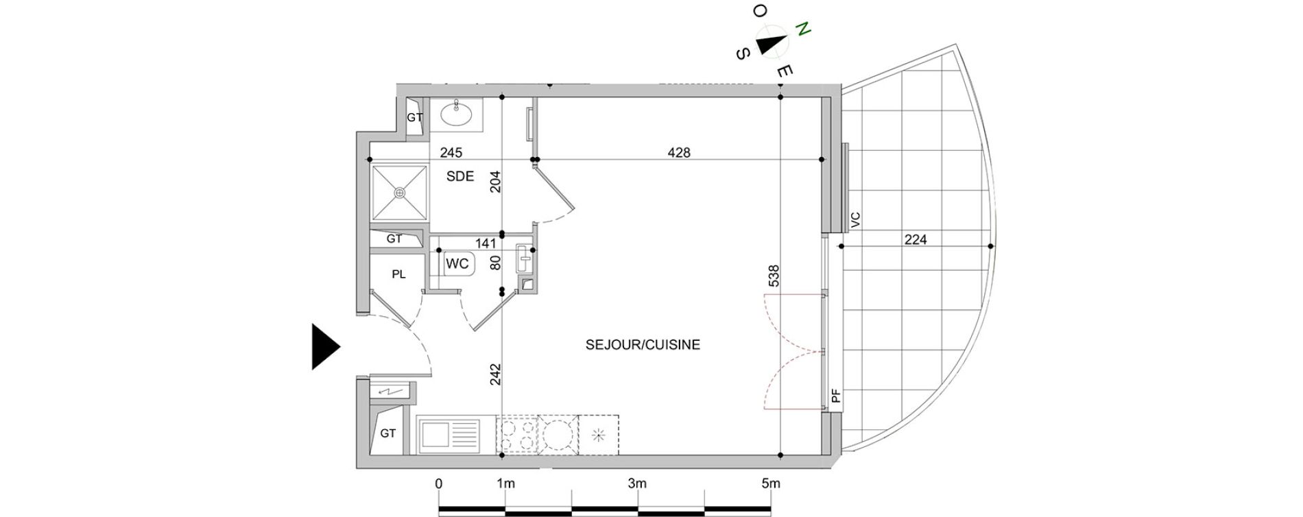 Appartement T1 de 34,31 m2 &agrave; Mandelieu-La-Napoule Centre
