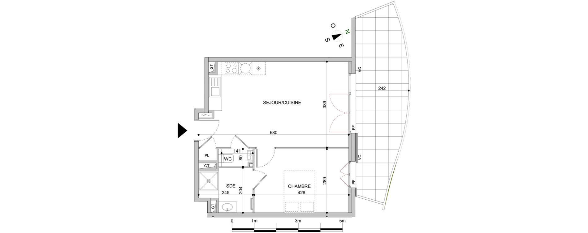Appartement T2 de 43,28 m2 &agrave; Mandelieu-La-Napoule Centre