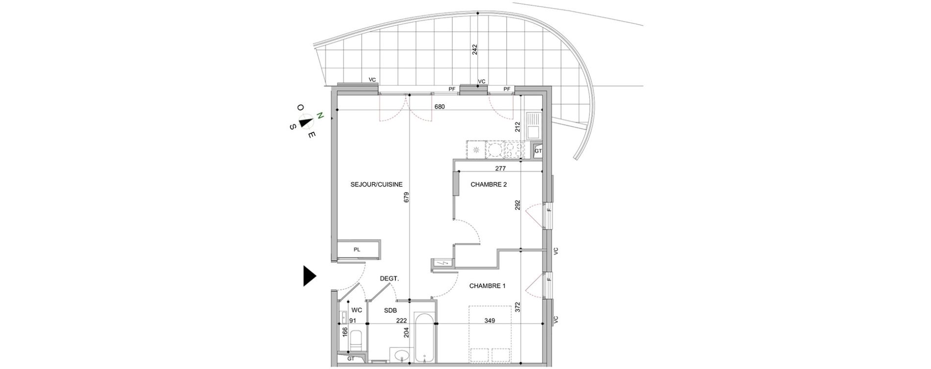 Appartement T3 de 58,02 m2 &agrave; Mandelieu-La-Napoule Centre