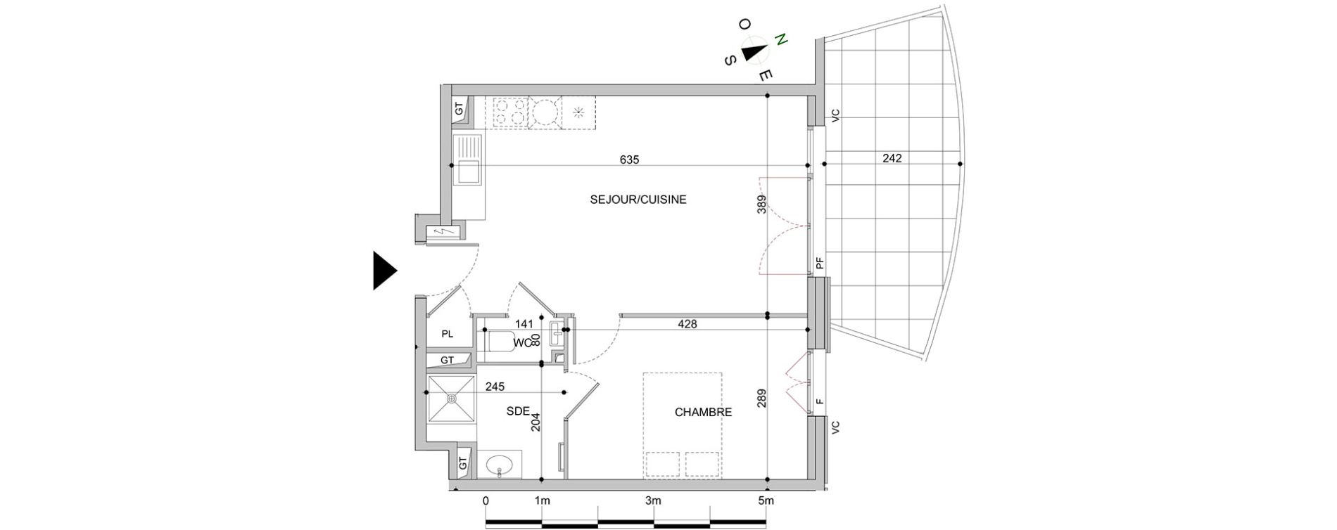 Appartement T2 de 43,28 m2 &agrave; Mandelieu-La-Napoule Centre