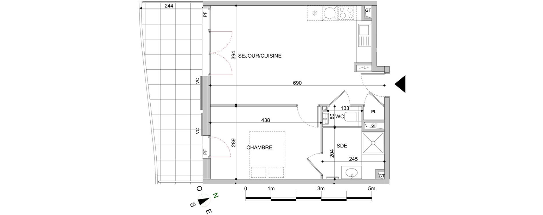 Appartement T2 de 44,44 m2 &agrave; Mandelieu-La-Napoule Centre