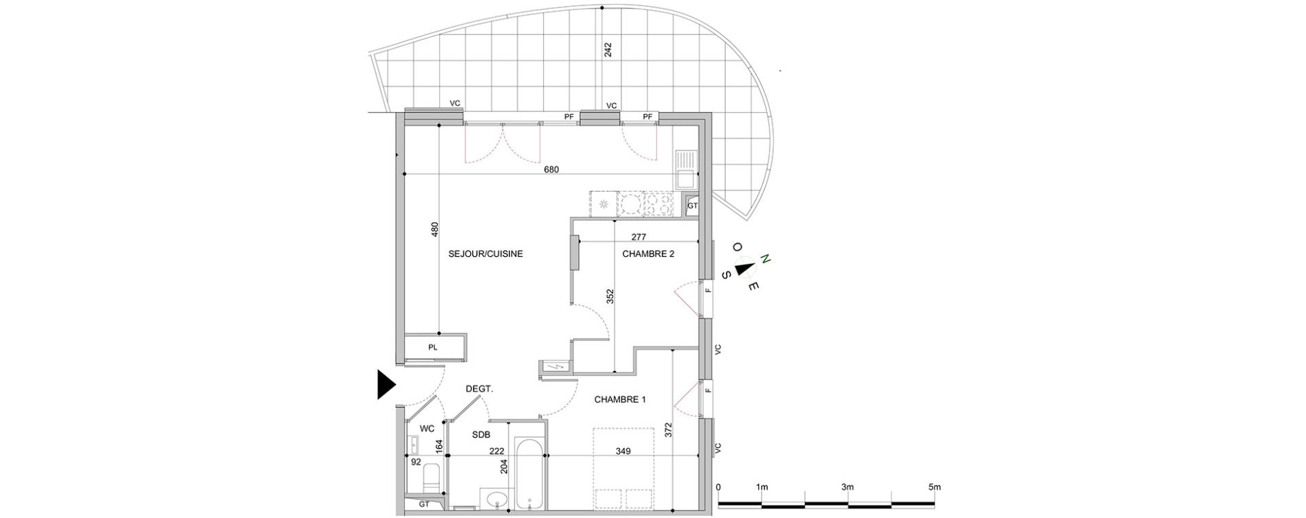 Appartement T3 de 58,02 m2 &agrave; Mandelieu-La-Napoule Centre