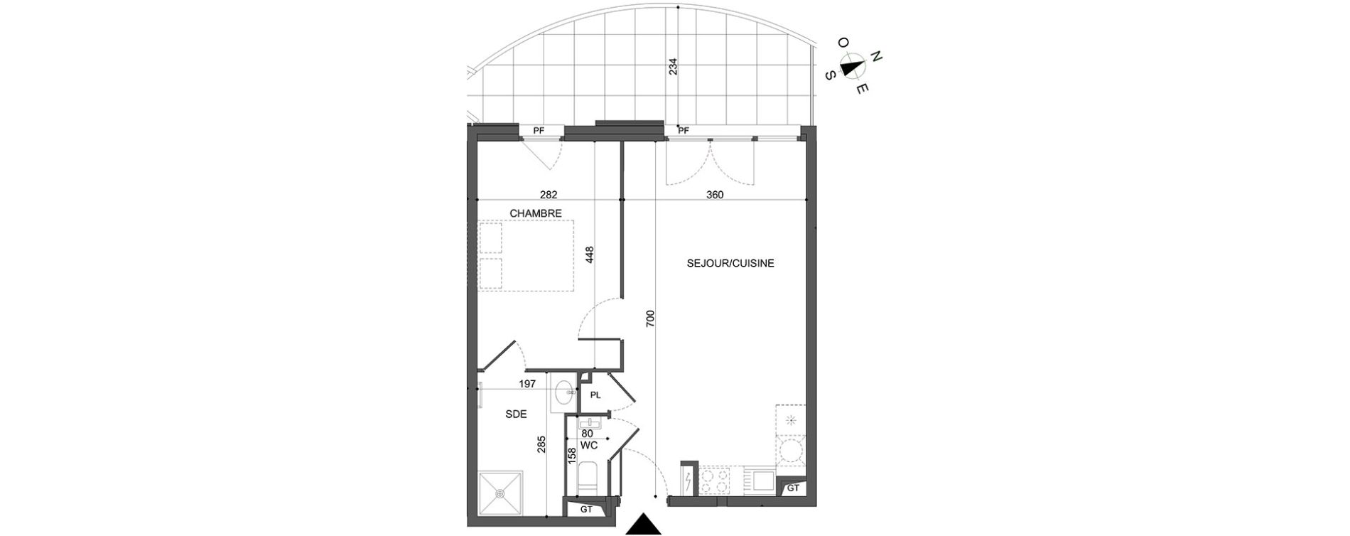 Appartement T2 de 44,74 m2 &agrave; Mandelieu-La-Napoule Centre