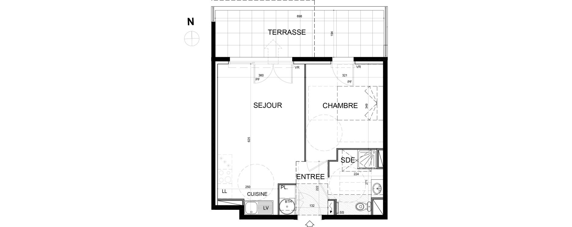 Appartement T2 de 40,77 m2 &agrave; Mandelieu-La-Napoule Centre