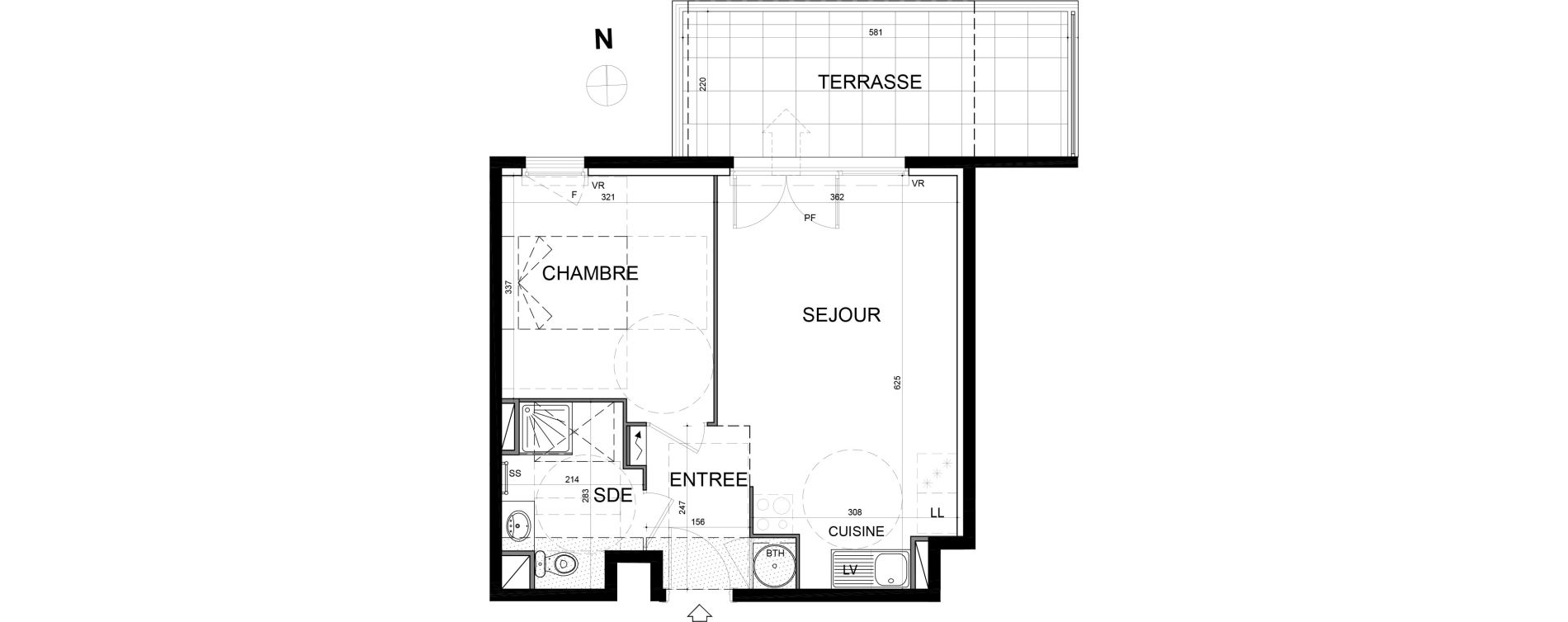 Appartement T2 de 40,67 m2 &agrave; Mandelieu-La-Napoule Centre