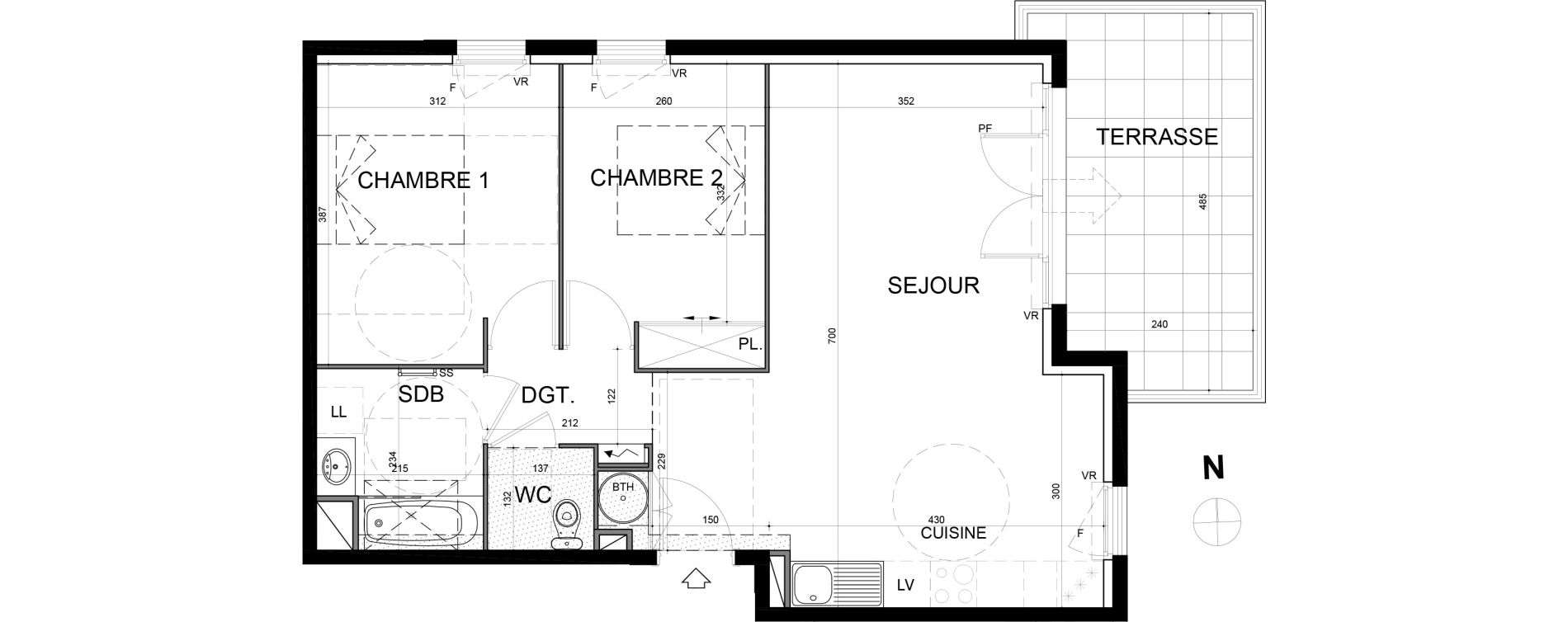 Appartement T3 de 61,49 m2 &agrave; Mandelieu-La-Napoule Centre