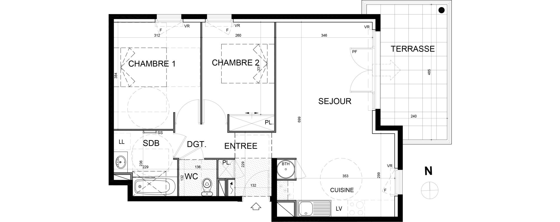 Appartement T3 de 60,21 m2 &agrave; Mandelieu-La-Napoule Centre