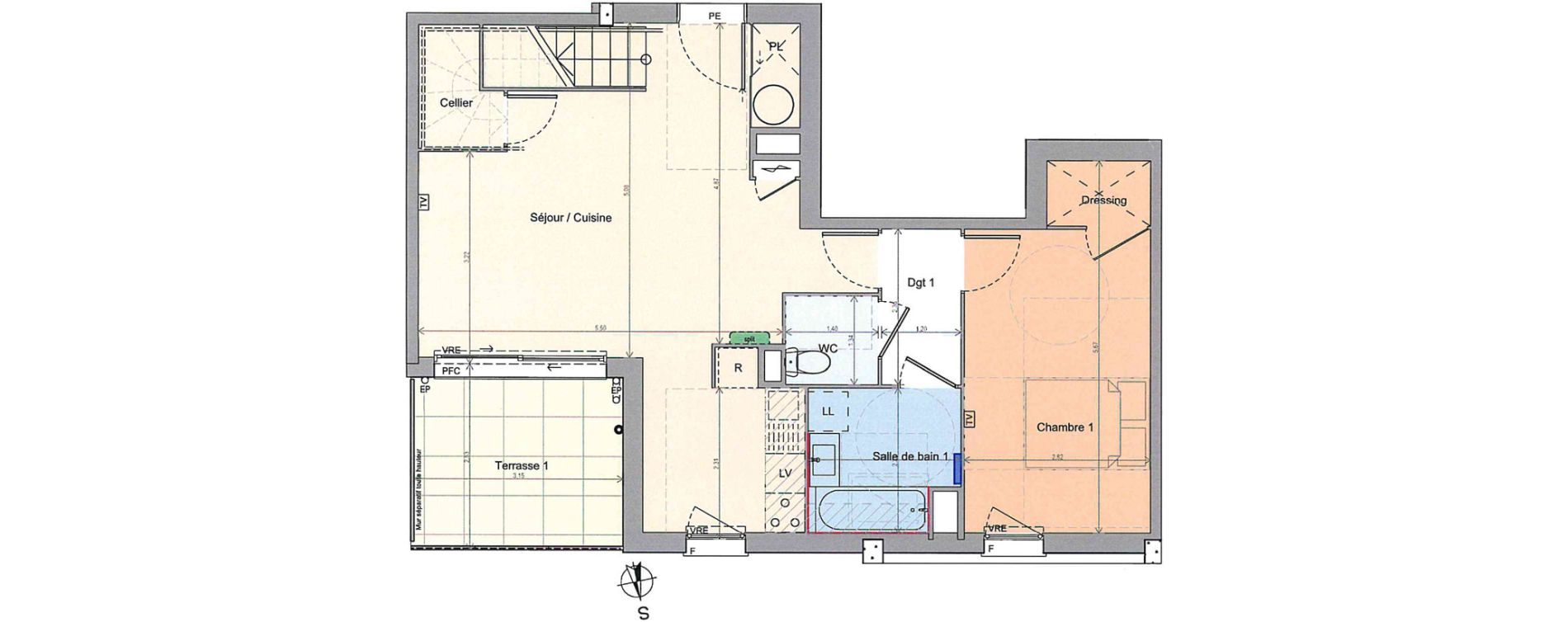 Duplex T4 de 86,90 m2 &agrave; Mandelieu-La-Napoule Centre