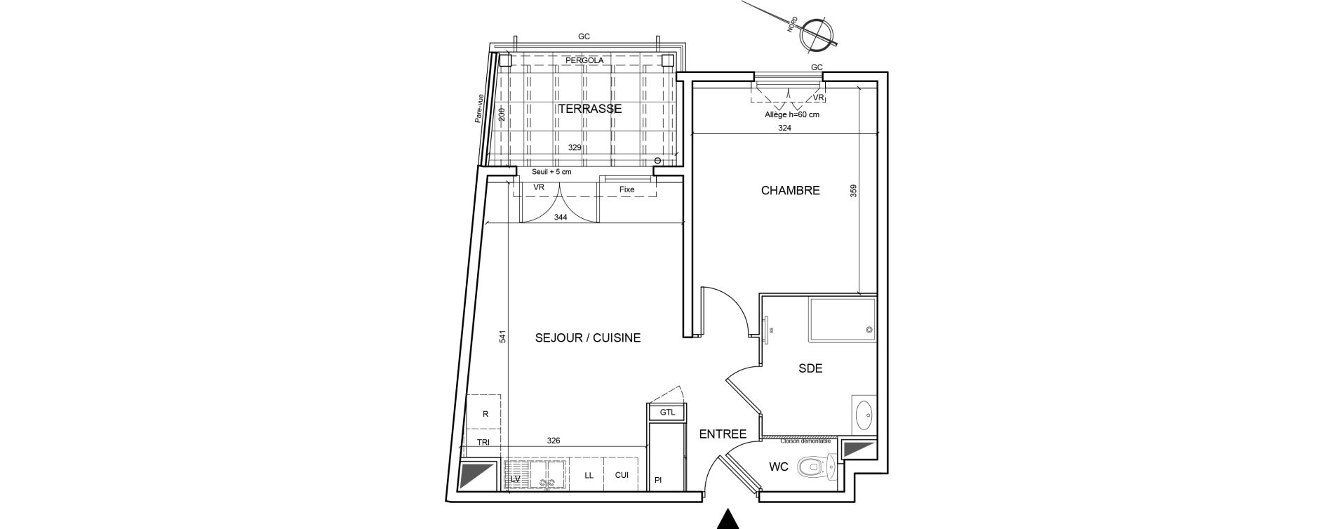 Appartement T2 de 41,44 m2 &agrave; Menton Centre