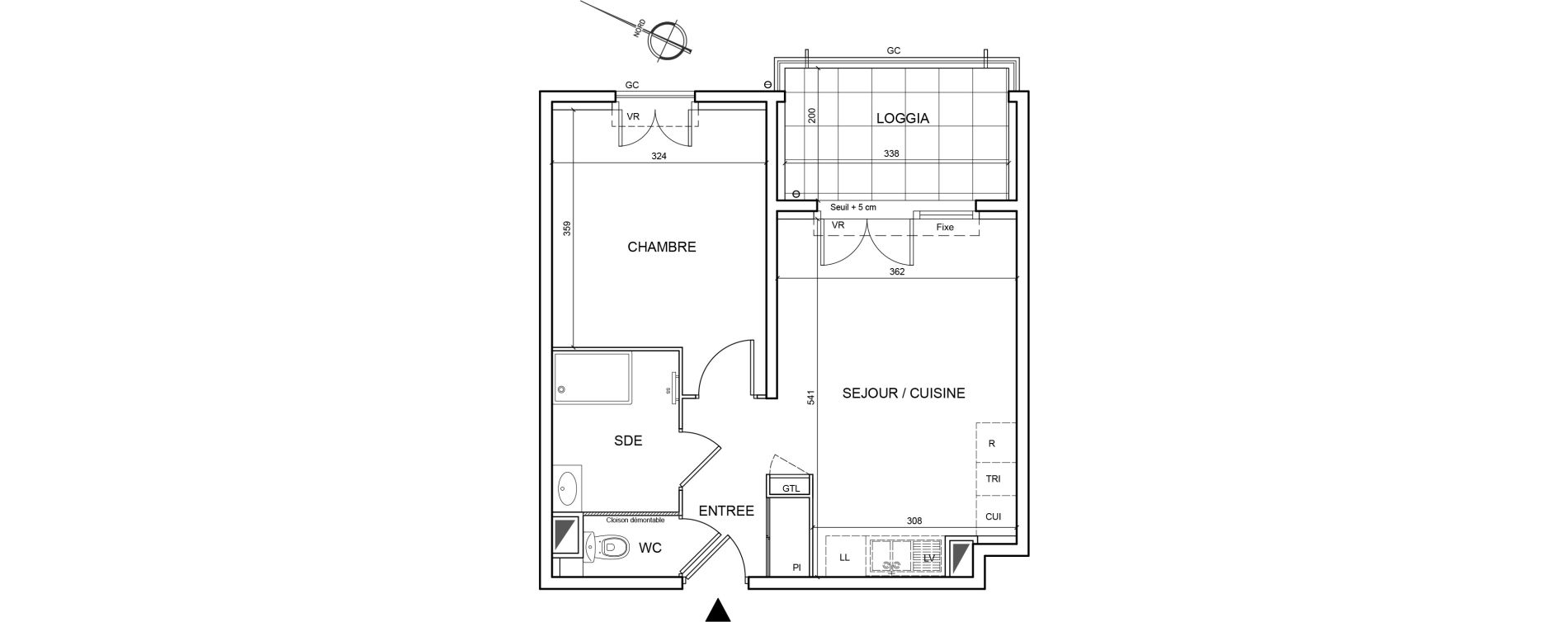Appartement T2 de 41,13 m2 &agrave; Menton Centre