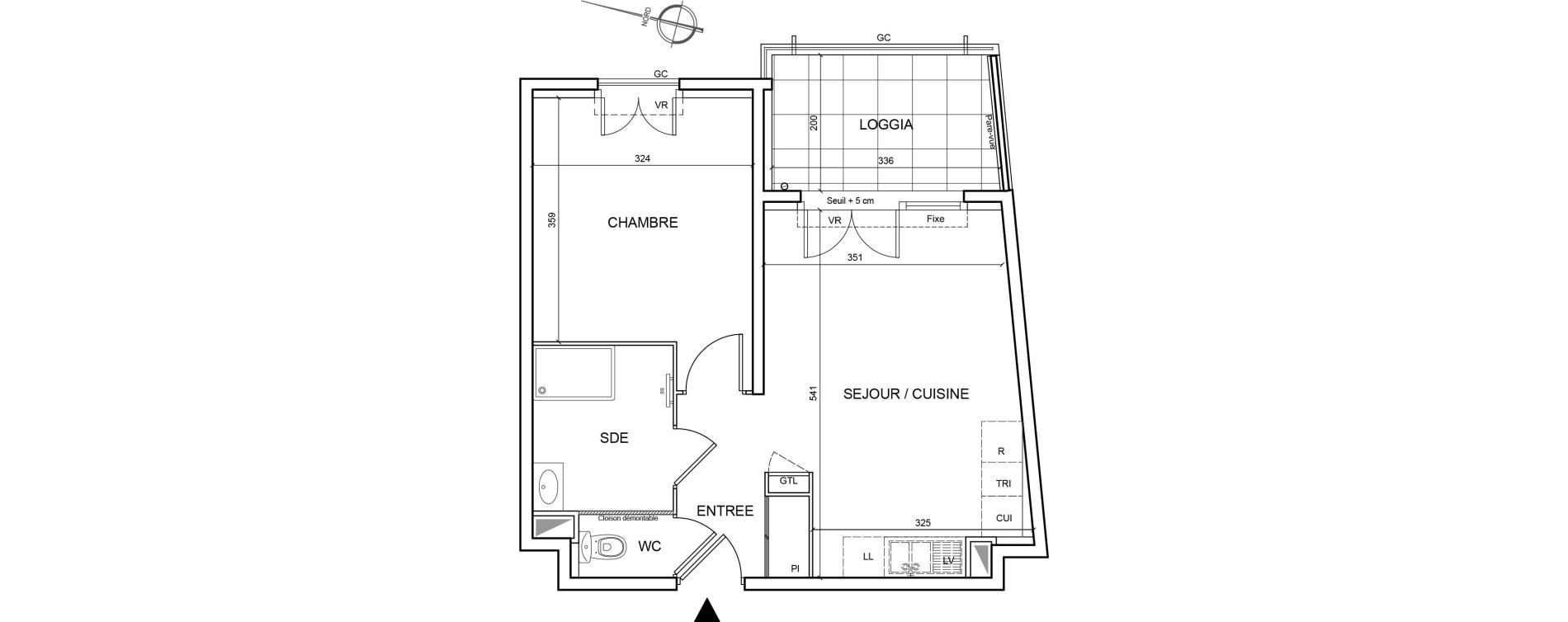 Appartement T2 de 41,67 m2 &agrave; Menton Centre