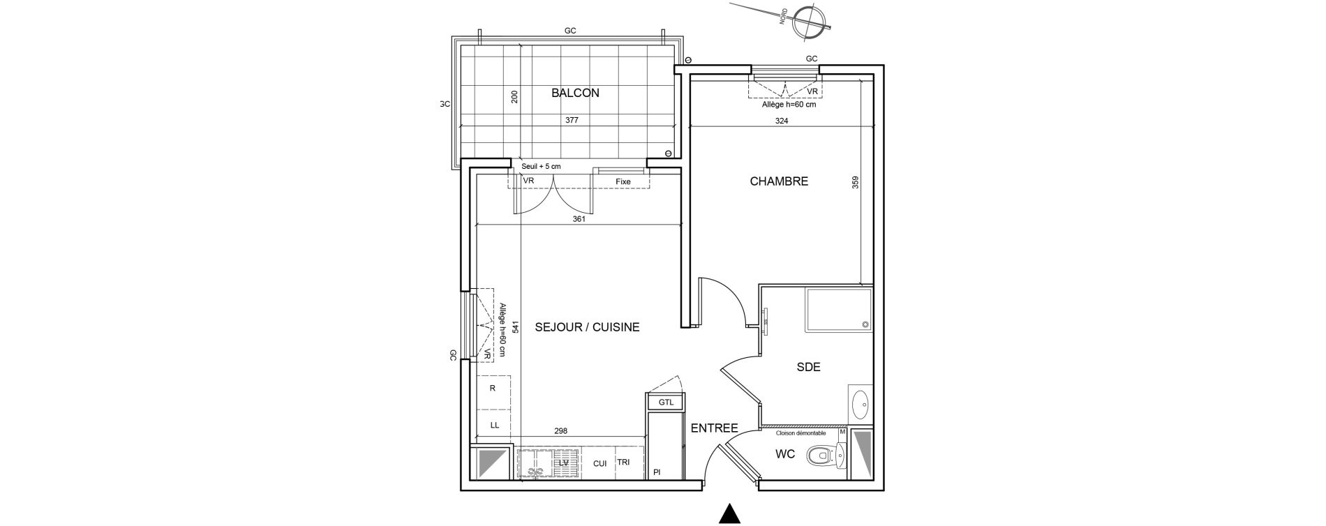 Appartement T2 de 41,22 m2 &agrave; Menton Centre
